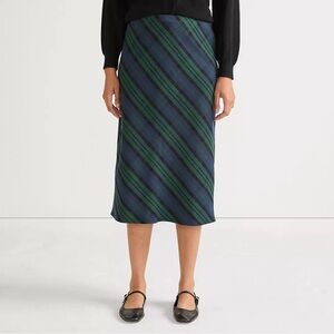 NWOT Women's Brushed Flannel Plaid Midi Column Skirt